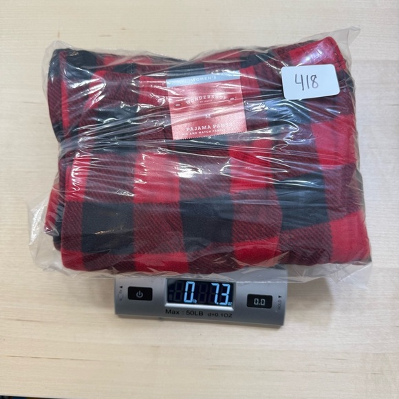 Wondershop Women’s Medium Fleece Buffalo Check Plaid Pull On Pajamas Red/Black - Picture 2 of 7